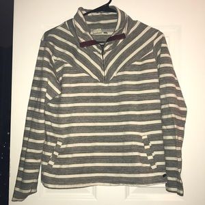 Grey & white stripped quarter zip